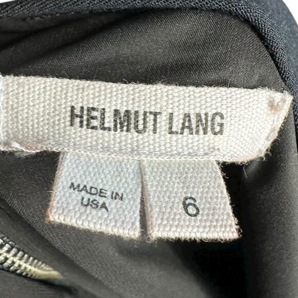 HELMUT LANG Black Asymmetric Sheath Mini Dress Women's Size 6 Classic LBD Basics - Picture 6 of 7